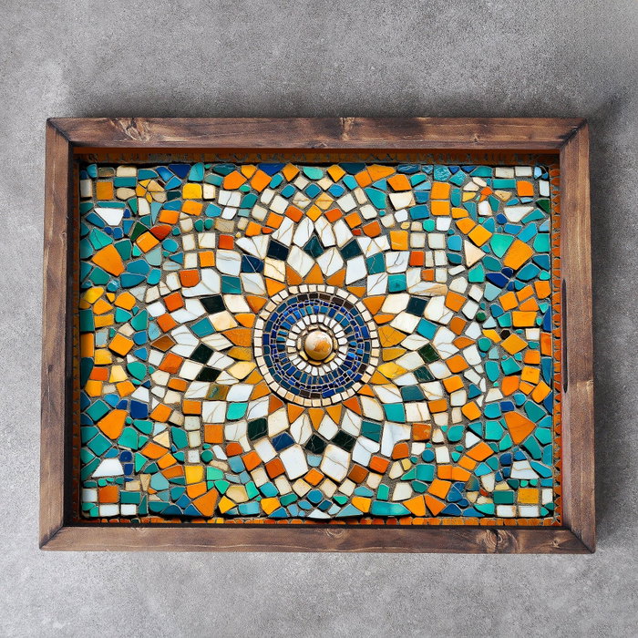 Aberto Design REF004 Bandeja de Madera Maciza, 48 x 38 x 4 cm